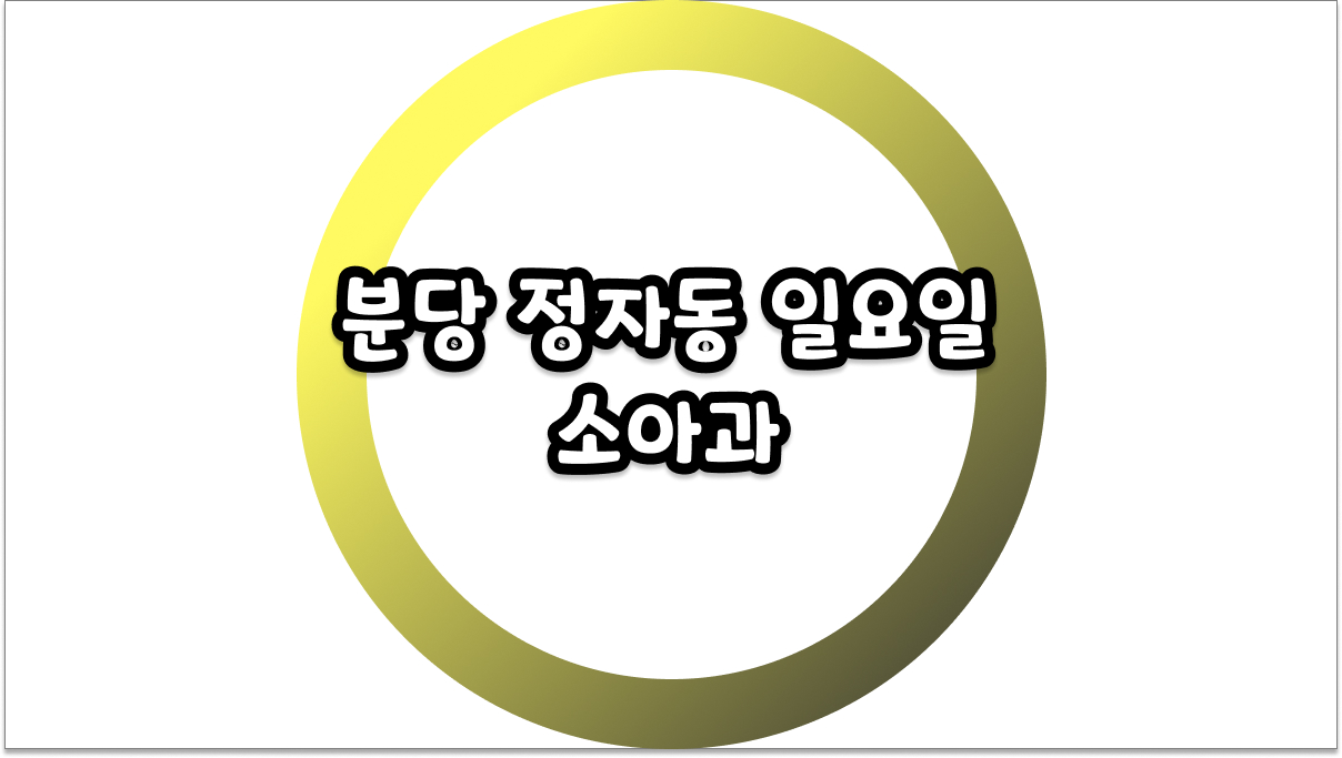 분당 정자동 일요일 소아과