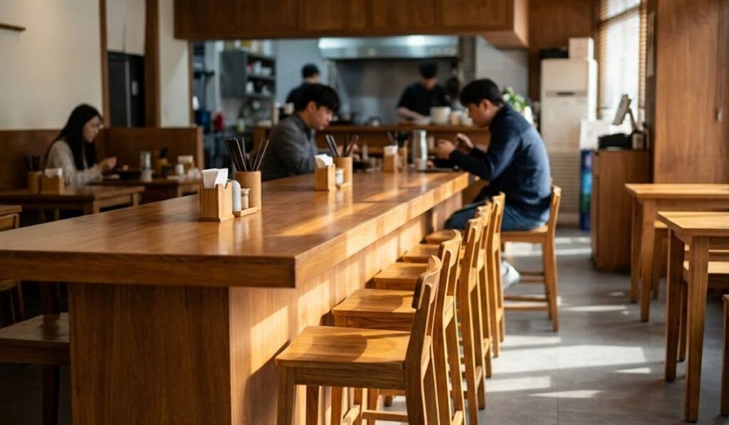 대전 둔산동 혼밥 하기 좋은 곳의 아늑한 바 테이블 좌석
