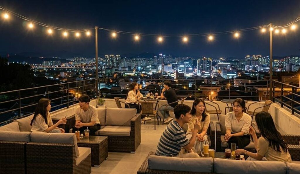 청주 수암골 벽화마을 야경 카페 루프탑